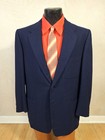 1950s Classic Navy Patch Pocket Flannel 2 Piece Suit 40