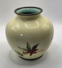 Ando Jubei Japanese Cloisonne Vase C1930 Taisho Maple Leaf As Is Restoration