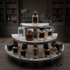 Cologne Organizer For Men Display Risers - 3 Tier Wooden Perfume Stand Shelf    