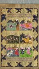 Persian Indian Miniature Painting Handmade Rare Shah Dragon Hunt Mughal Folk Art