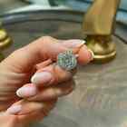 3ct Cushion Cut Vvs1 Lab Created Diamond Halo Engagement 14k White Gold Fn Ring