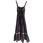 Vintage Gunne Sax Size 5 Cotton Prairie Floral Print Purple Lace Trim Dress 