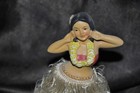 Vintage  Hula Dancing Girl Nodder Bobble With Skirt   Lei Hawaii