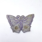 Rare Vintage 1930 s Silk Purple Embroidered Butterfly Dutch Applique Patch