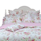  Rose Floral Duvet Cover Set Pink Grid Cotton Girls Bedding Twin Bulgaria Rose