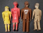 Lot Of 4 Vintage Renwal Jointed Dollhouse Family Dolls Mom Dad Boy Girl