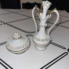 Irice Vintage Vanity Set White W Gold Accent And Applied Floral