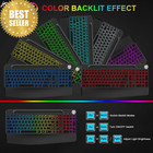Wireless Keyboard Mouse Combo Backlit 2 4g Ergonomic Gaming For Pc Laptop