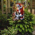 Sheltie And Santa Claus Flag Garden Size Dac4156gf