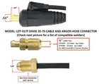 Dinse 35-70 Tig Torch Plug With Argon Gas Hose For 9   17 Series - Ldt-917f