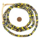 Yellow   Blue Antique Matching Venetian Millefiori Trade Beads 9mm Ghana African