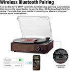 Bluetooth Vinyl Record Player 3-speed Turntable With Stereo Speakers Vintage