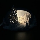 Vtg Ceramic Hershey Mold Christmas House Lite Up Scene Blue Snowy Pine Trees 8 