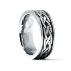 Tungsten Carbide Celtic Knot Black Design Ring  8mm  free Engraving 