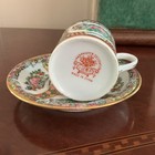 Nice Famille Rose Medallion Demitasse Cup   Saucer Very Vintage Zhongguo Zhi Zao
