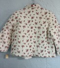 Vtg Nanette Undies Bed Coat Cream  W Pink Flowers Grandmacore Cottagecore Sz S