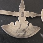 Sterling Silver 925 Blue Enamel Engraved Axe Hatchet Brooch Pin Women s