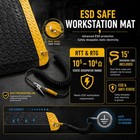 3  X 5  Esd Anti-fatigue Conductive Mat  3    X 5   Black With Yellow Border