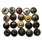  c  Lovely Collection Of Victorian Era Metal Buttons Inc Art Nouveau Florals   