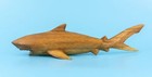 Wooden Hand Carved Shark Statue Sculpture Wood Decorative Home Decor Accent F   