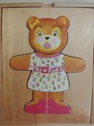 Melissa   Doug Wooden Bear Dress-up Puzzle 18 Pieces Mix-and-match Wood Box