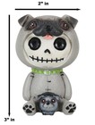 Small Furrybones Pugsley Grey Pug Costume Skeleton Monster Sitting Up Figurine