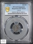 1795 Lm-8 Flowing Hair Silver Half Dime H10c Pcgs Xf Detail  beautiful Toning  