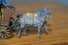 Vtg Wells Fargo Western Covered Wagon Toy Model Processed Plastic Horse Carriage