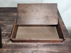 Vtg Wood Slanted Sloped Laptop Writing Desk Box W storage 14 x9  Nice Condition