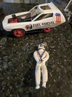Vintage Ideal 1974 Evel Knievel Stunt   Crash Car Plus Figure   Launcher 