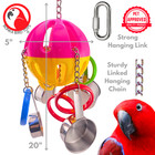 Bonka Bird Toys 2092 Huge Tuff Pot Stainless Steel Noise Rattle Tug Pull Parrot
