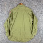 Vintage Bsa Boy Scouts Shirt Mens Xl Green Sanforized Button Up Camp 1960s