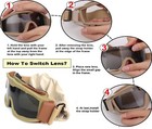 Desert Storm Tactical Military Ballistic Shooting Proof Goggles 3 Lens Brown