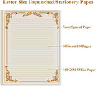 Vintage Lined Letter Paper - Stationary Paper For Writing Letters  50 Sheets