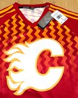New Mens Adidas Nhl Calgary Flames Hockey   Soccer Jersey Shirt Ip8074 Sz M