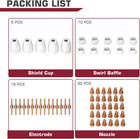 Arccaptain 60pcs Plasma Cutter Consumables Kits Fit Cut-50 Mig205mp Pt31 Torch    