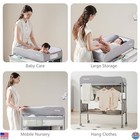 Portable Baby Changing Table  Foldable Diaper Station With Waterproof Pad  Grey