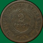 1864 Two Cent Piece Good G Coin  38609
