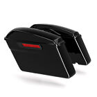 Vivid Black Hard Saddle Bags W  Black Latch Fit For Harley Touring Models 14-24