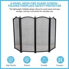 4-panel Folding Mesh Fire Guard Screen - Fireplace Safety Protector