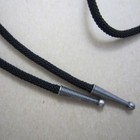 Silver Plated Vintage Black Agate Stone Western Cowboy Rodeo Bolo Tie