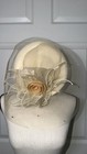 Hi s Classic Women   s Ivory Fascinator Polypropylene Tulle Wide Brim Flower Os