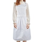 Bib Apron Vintage Pinafore Dress With Pockets Women Adjustable Maid White