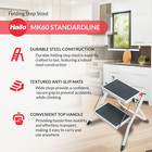 Hailo Steel Step Stool W anti-slip Stairs   330 Lbs Capacity  White  open Box 