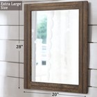 Rustic Wood Mirror Rectangle Decorative Wall Hanging Mirrors With Frame Large   
