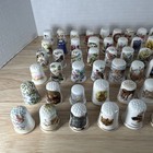 Collector s Thimbles Ceramic Lot Of 105  Floral Animals Dogs Zodiac Cats