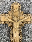 Vintage Syroco Faux Wood Crucifix Wall Hanging Cross Jesus 9   