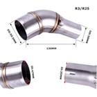 Slip For Yamaha Mt-03 Yzf R3 2016-2026 Exhaust Mid Tail Pipe Muffler Tips Black