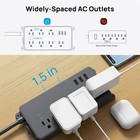 Surge Protector Power Strip 7 Outlets 3 Usb Ports 10ft Cord Flat Plug Wall Mount