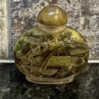 Vintage Chinese Reverse Painted Snuff Bottle W Jade Stopper